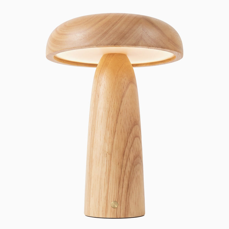 Desky wooden mushroom cordless desk lamp