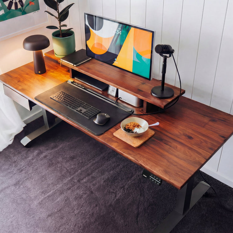Desky dark walnut mushroom wooden lamp