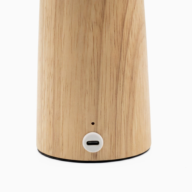 Desky mushroom wooden USB-C charging lamp