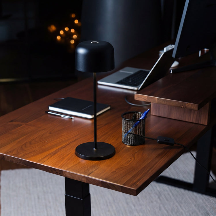 Desky minimalist orbit desk lamp in black