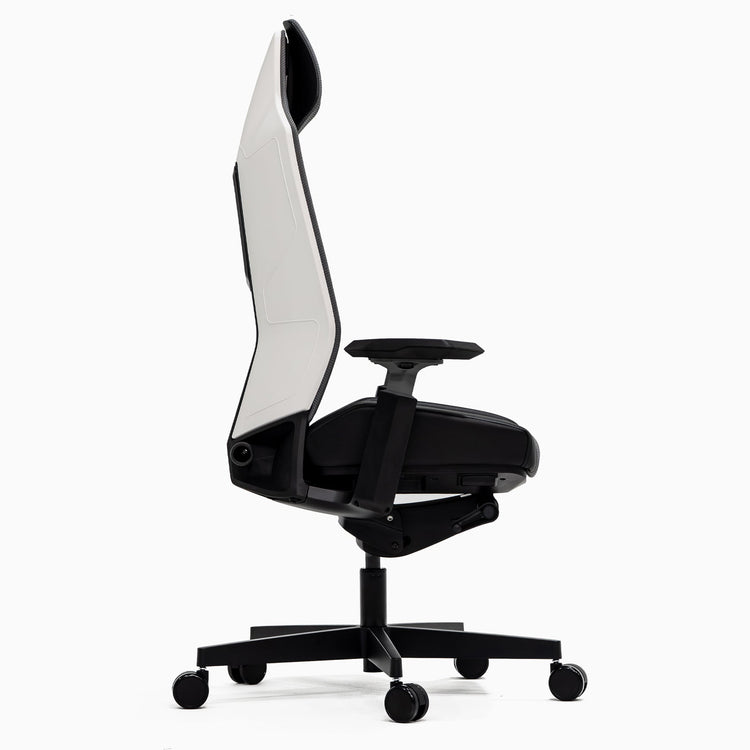 Sleek ergonomic gaming chair in white - Desky Australia