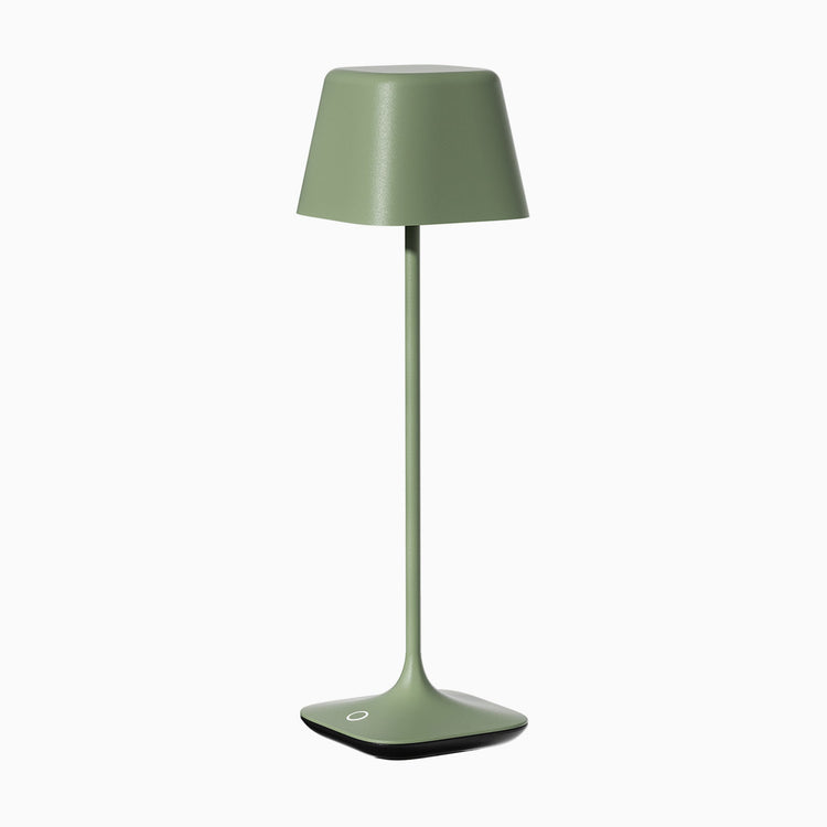 Cube cordless lamp in sage green