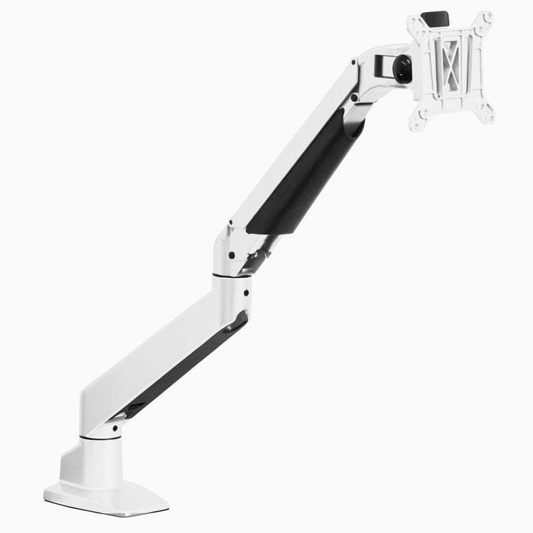 White heavy duty single monitor arm - Desky