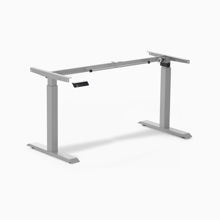 Single motor standing desk frame in grey