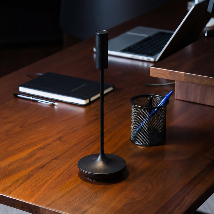 Black rechargeable USB C desk lamp in black