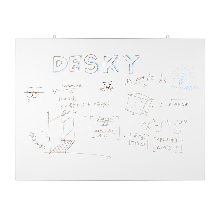 Desky slim line whiteboard with drawings