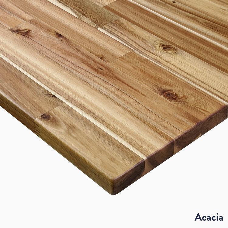Desky Softwood Office acacia desktop closeup