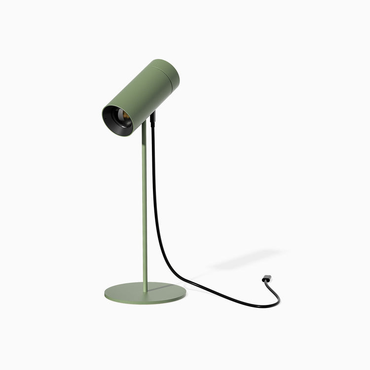 Desky spotlight desk lamp in sage with usb c cable charging