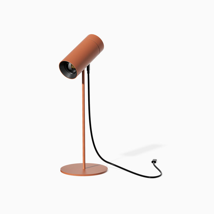 Desky spotlight desk lamp in terracotta with usb c cable charging