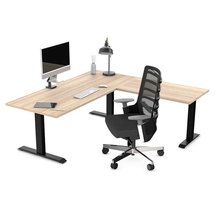 Desky Zero Melamine L-Shape Office Desk-White Desky®