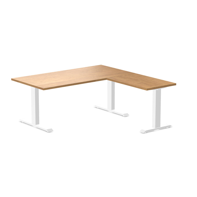 zero rubberwood l-shape fixed desk