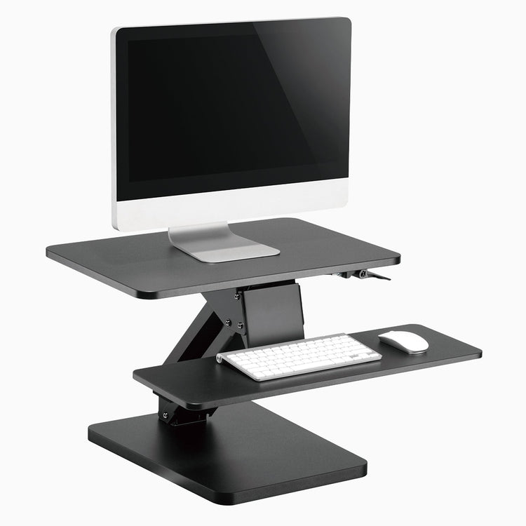 Standing desk converter with monitor