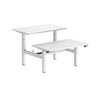 back to back sit stand workstation white
