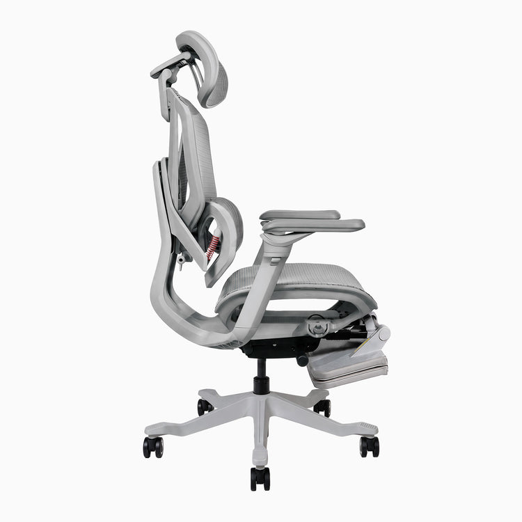 Desky contourra ergonomic office chair side view with foot rest