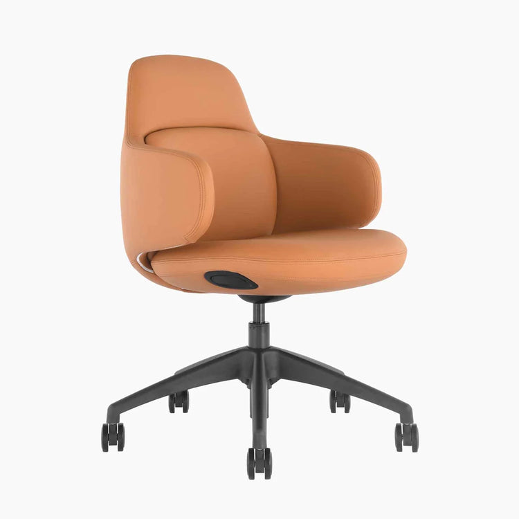 Desky arco office chair in tan leather