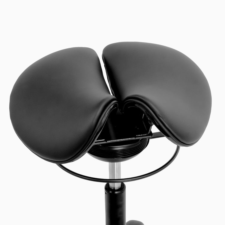 Desky move black saddle stool