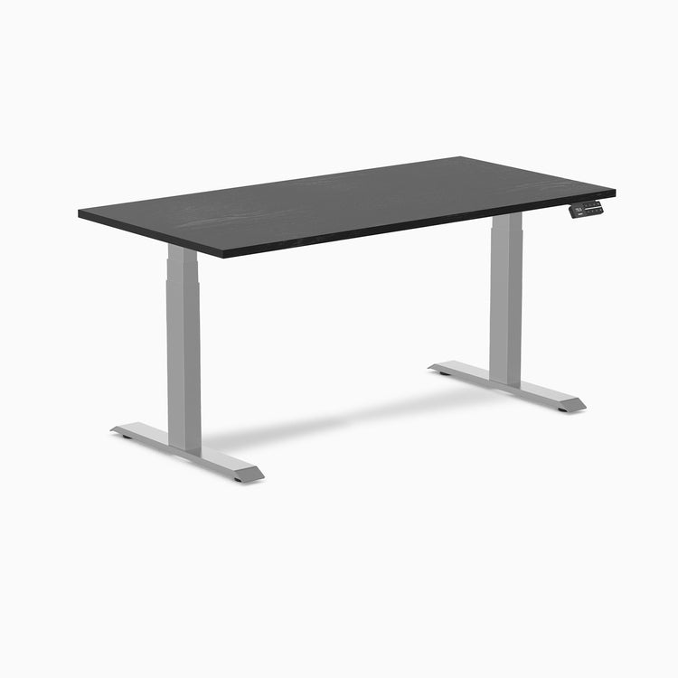 Desky Dual Hardwood Sit Stand Desk-Dual Desks-Desky-Black Ash-1500x750mm-Grey-Desky® Australia