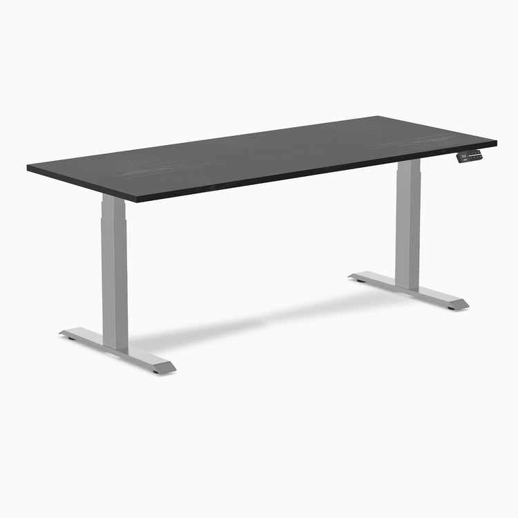 Desky Dual Hardwood Sit Stand Desk-Dual Desks-Desky-Black Ash-1800x750mm-Grey-Desky® Australia