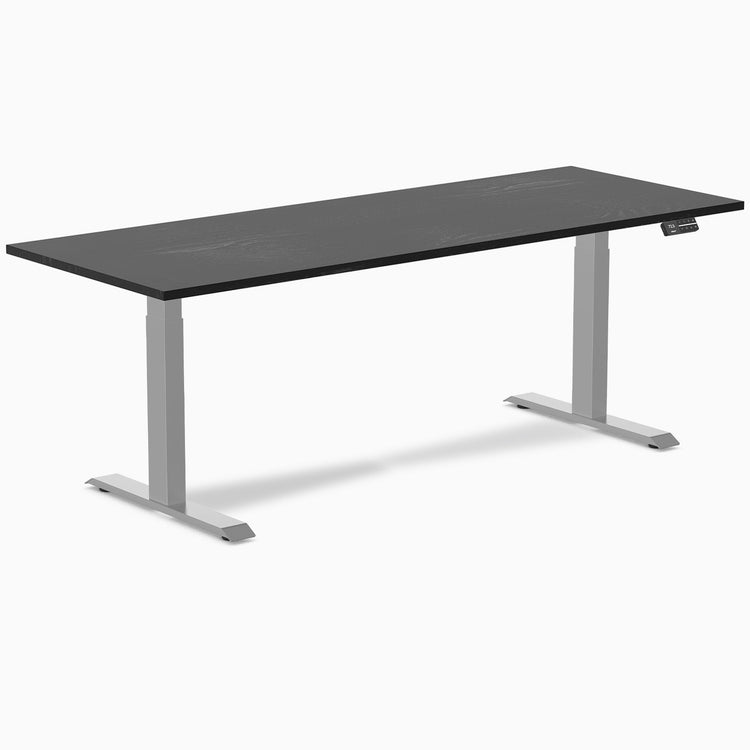 Desky Dual Hardwood Sit Stand Desk-Dual Desks-Desky-Black Ash-2000x750mm-Grey-Desky® Australia