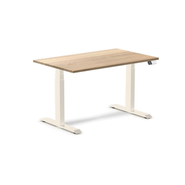 Desky Dual Hardwood Sit Stand Desk White Ash / 1200x750mm / Wheat