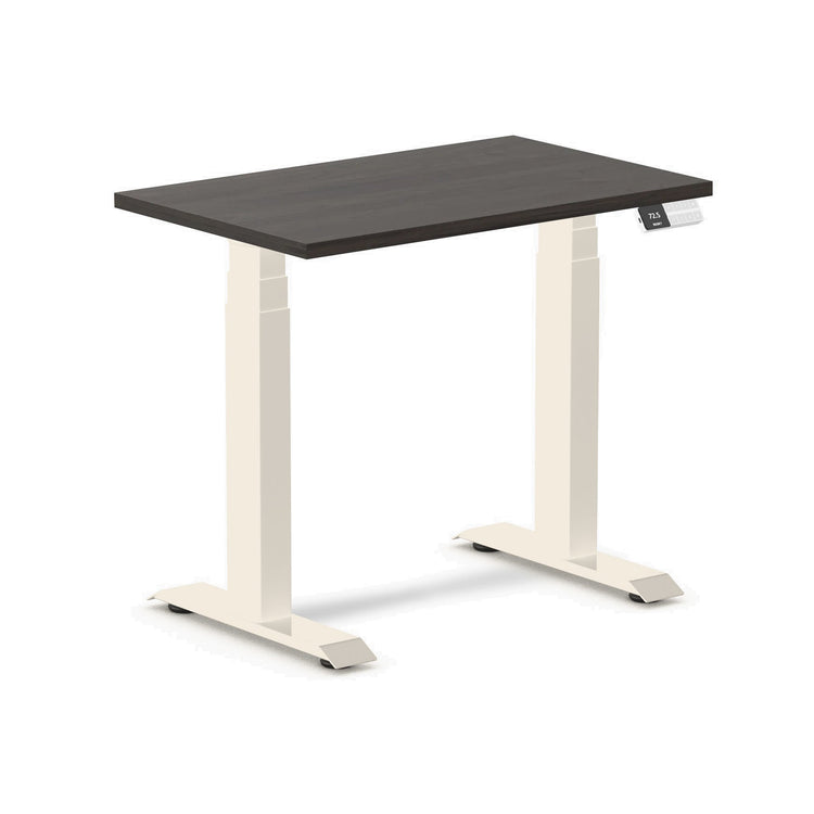 Desky Dual Mini Sit Stand Desk Burnished Wood / 800x500mm / Wheat