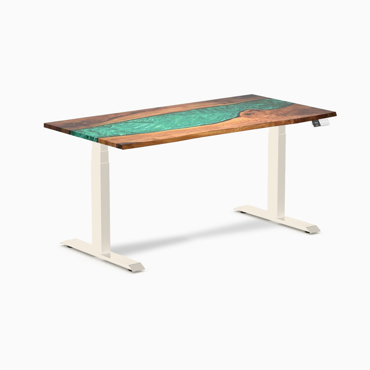 Desky Dual Resin Hardwood Sit Stand Desk