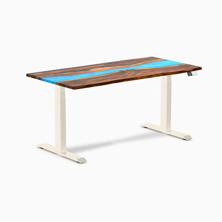 Desky Dual Resin Hardwood Sit Stand Desk