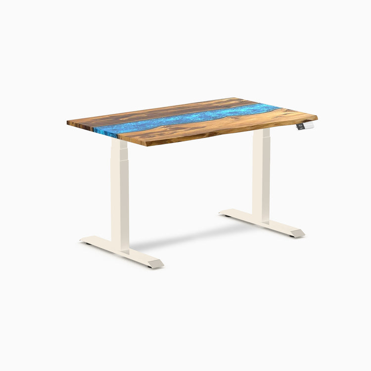 Desky Dual Resin Hardwood Sit Stand Desk