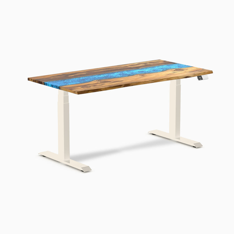 Desky Dual Resin Hardwood Sit Stand Desk