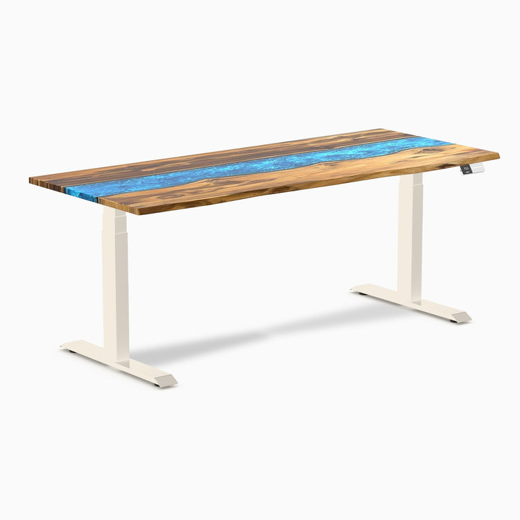 Desky Dual Resin Hardwood Sit Stand Desk