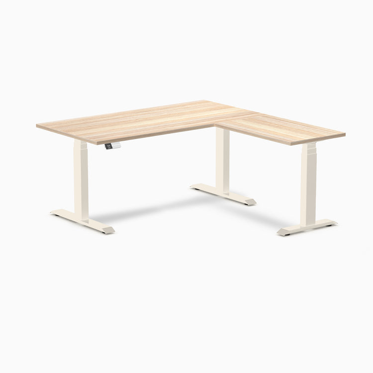 Desky Eco L-Shape Melamine Sit Stand Desk