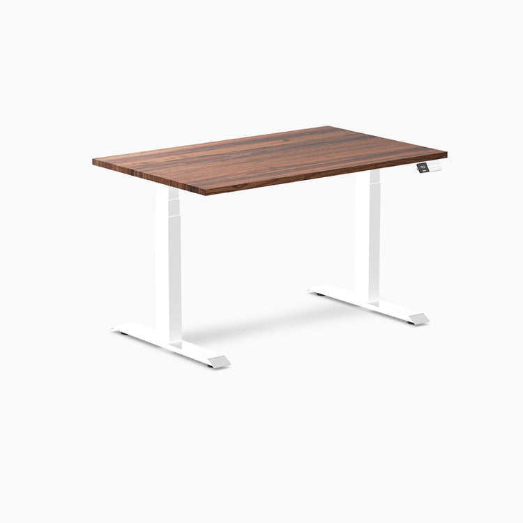 Desky standing desk 1200mm walnut hardwood white legs