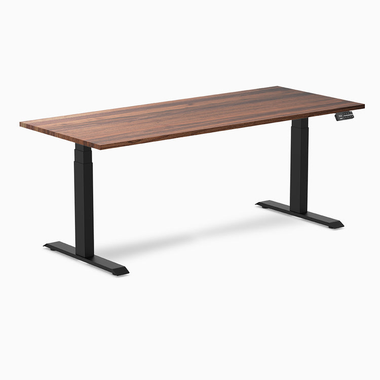Desky standing desk 1800mm walnut hardwood black legs