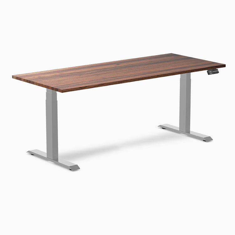 Desky standing desk 1800mm walnut hardwood grey legs