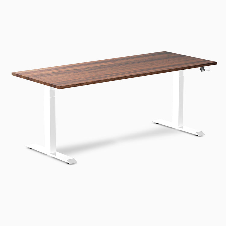 Desky standing desk 1800mm walnut hardwood white legs