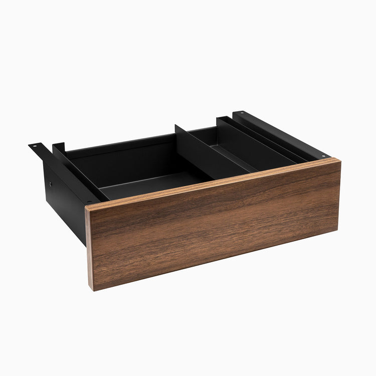Desky Minimal Under Desk Drawer - Jarrah Legno Melamine Black Frame