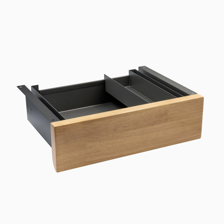Desky Minimal Under Desk Drawer - Light Oak Rubberwood Space Grey Frame