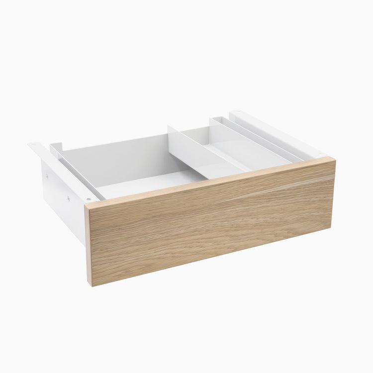 Desky Minimal Under Desk Drawer - Classic Oak Melamine White Frame