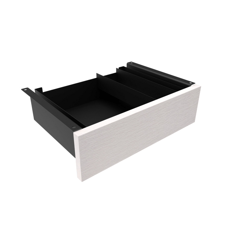 Almost Perfect Desky Minimal Under Desk Drawer - White Alaskan Melamine Black Frame