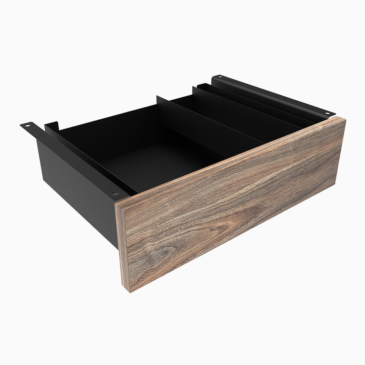 Almost Perfect Desky Minimal Under Desk Drawer - Natural Walnut Black Frame