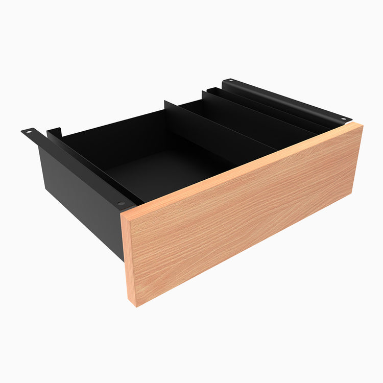 Almost Perfect Desky Minimal Under Desk Drawer - Select Beech Melamine Black Frame