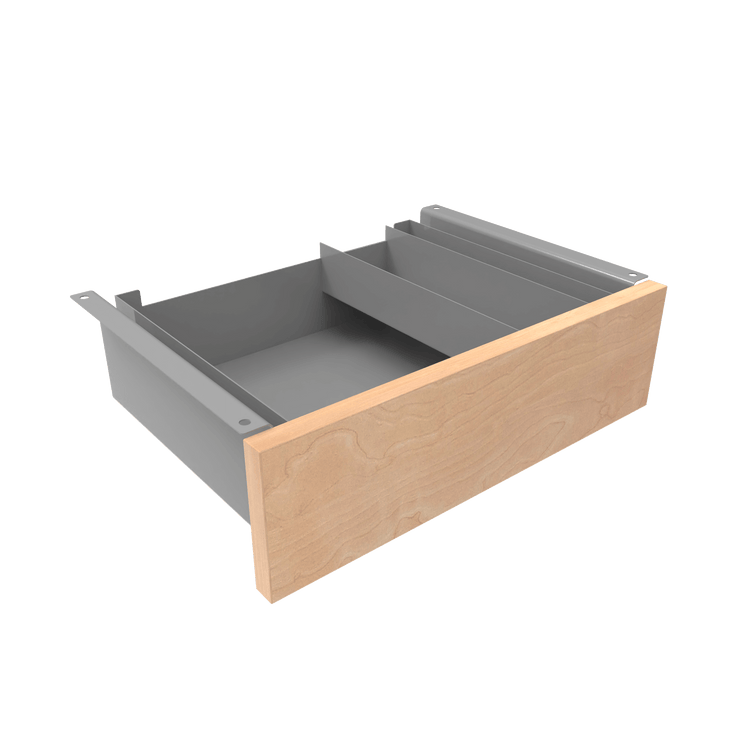 Almost Perfect Desky Minimal Under Desk Drawer - Curly Birch Melamine Grey Frame