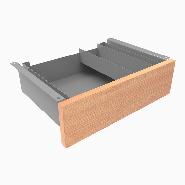 Almost Perfect Desky Minimal Under Desk Drawer - Select Beech Melamine Grey Frame