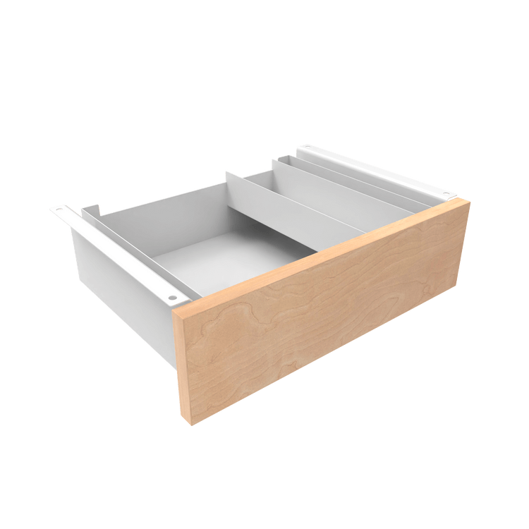 Almost Perfect Desky Minimal Under Desk Drawer - Curly Birch Melamine White Frame