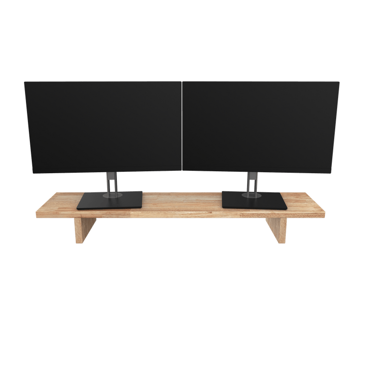 Desky Monitor Stand Natural Rubberwood - Desky