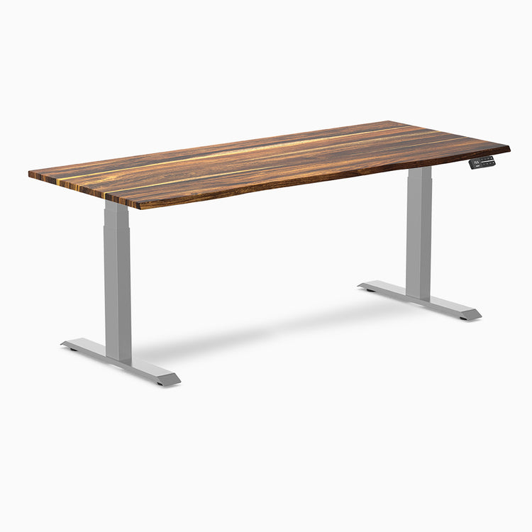 Desky standing desk 1800mm pheasantwood hardwood grey legs