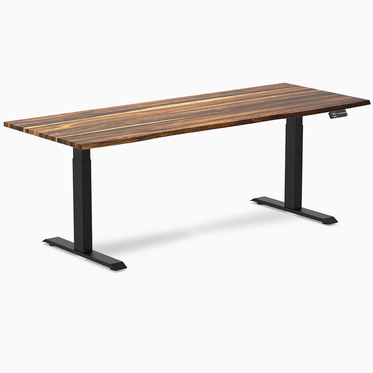 Desky standing desk 2000mm pheasantwood hardwood black legs