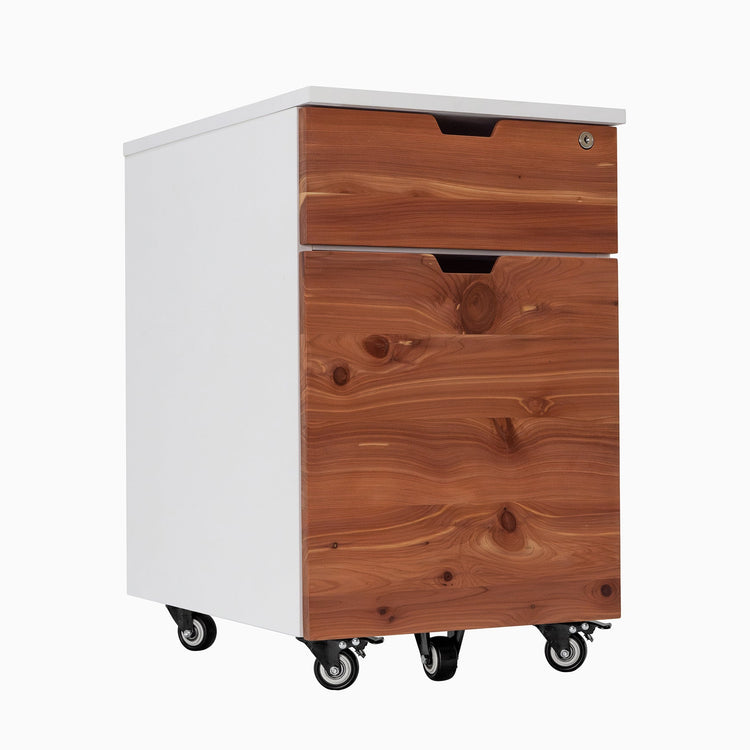 Softwood red cedar white minimal filing cabinet