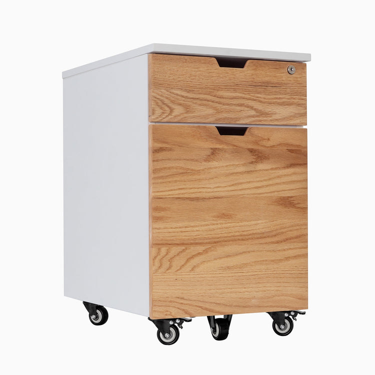 Hardwood red oak white minimal filing cabinet