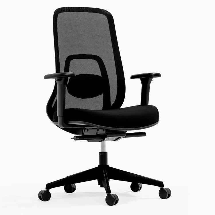 black no headrest mesh office regal chair